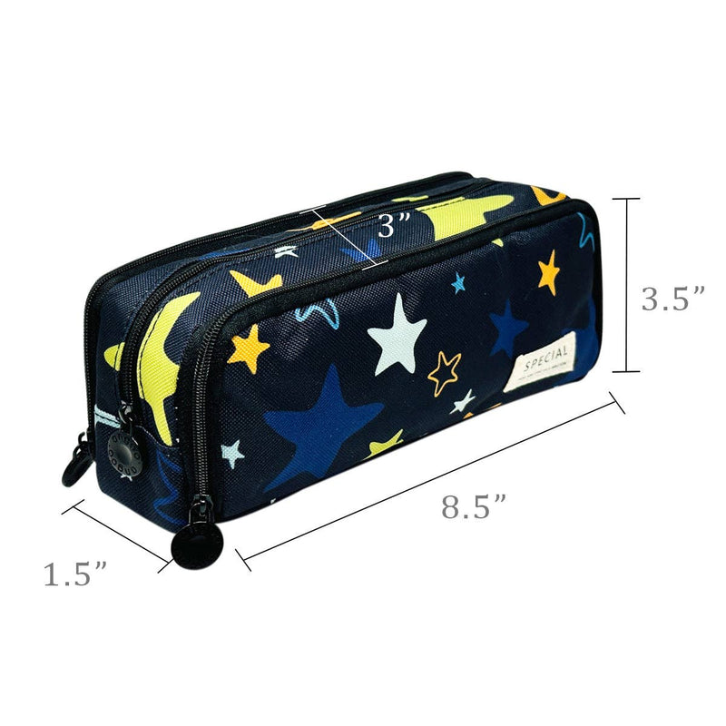 Wrapables Large Capacity Pencil Case, 3 Compartment Pouch: Macarons