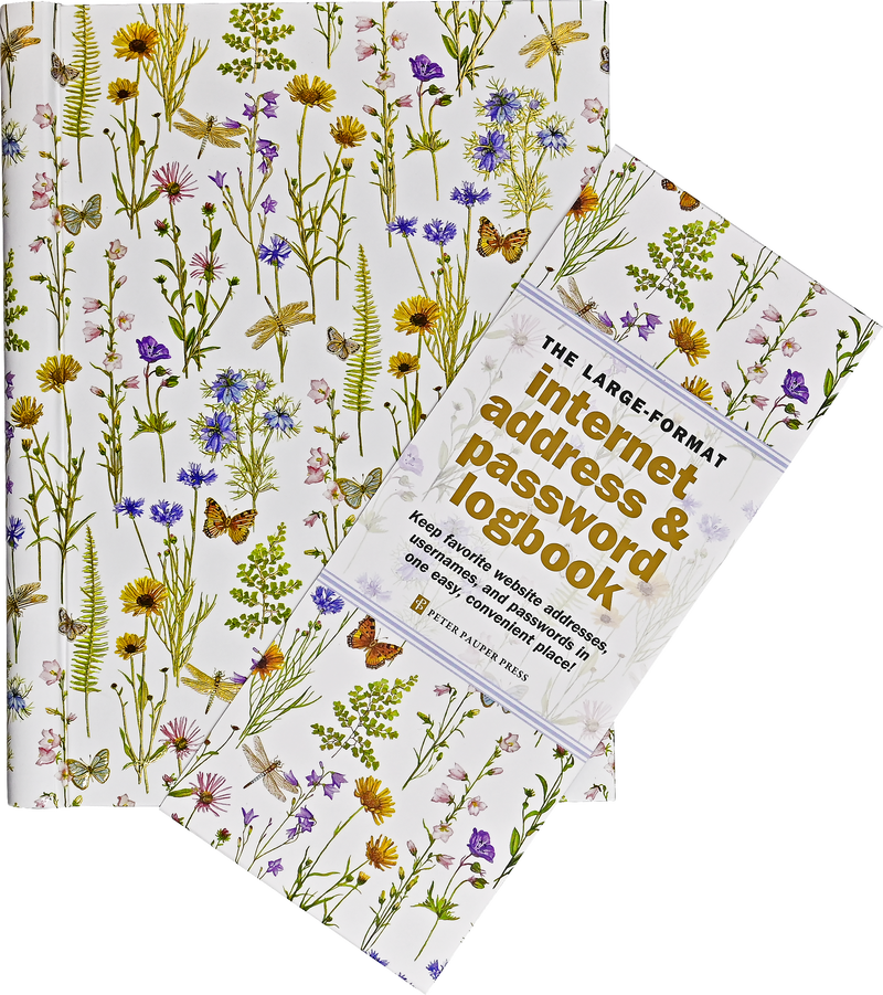 Wildflower Garden Large Internet Address & Password Logbook