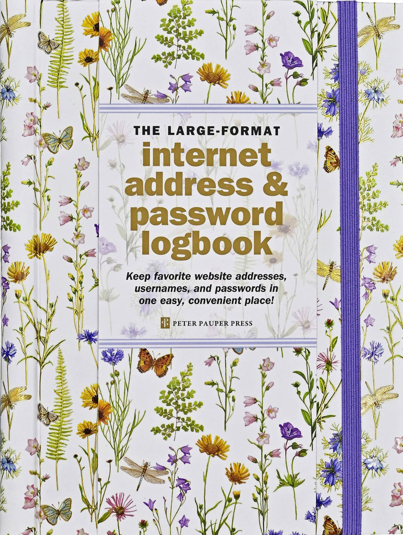 Wildflower Garden Large Internet Address & Password Logbook