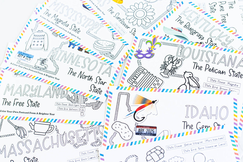 Color Your Own Nevada State Postcard