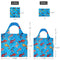 Wrapables Large & Small Allybag Reusable Grocery Bags, Set 2: (Set of 2), Koi Fish