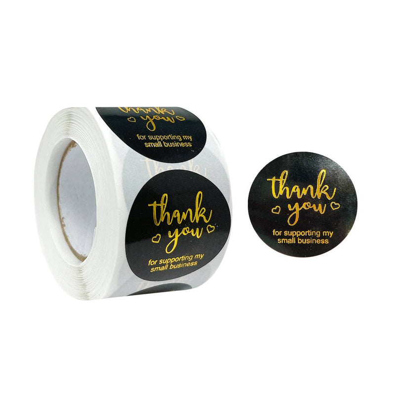 Wrapables 1.5" / 2" Thank You Stickers Roll: Pink & Gold 1.5 inch