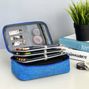 Wrapables Large Capacity 72 Slot Pencil Case for Colored Pencils, Stationery Pouch: Blue