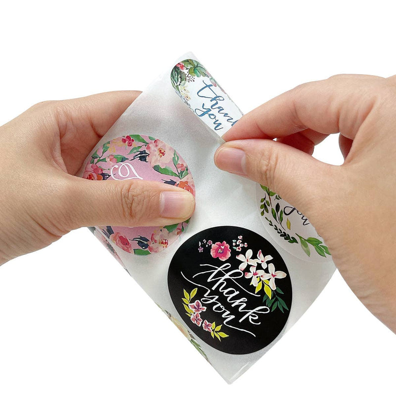Wrapables 1.5" / 2" Thank You Stickers Roll: Pink & Gold 1.5 inch
