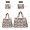 Wrapables Large & Small Foldable Tote Nylon Reusable Grocery Bags, Set of 2: Doggy Sushi
