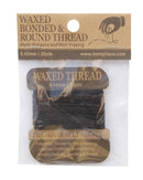 MULTI-PURPOSE 0.45MM WAXED BONDED ROUND POLY THREAD CARD: DARK BROWN