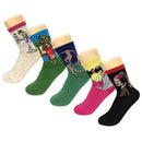 Wrapables Famous Painting Masterpiece Artwork Crew Socks (5 pairs): Collection 1