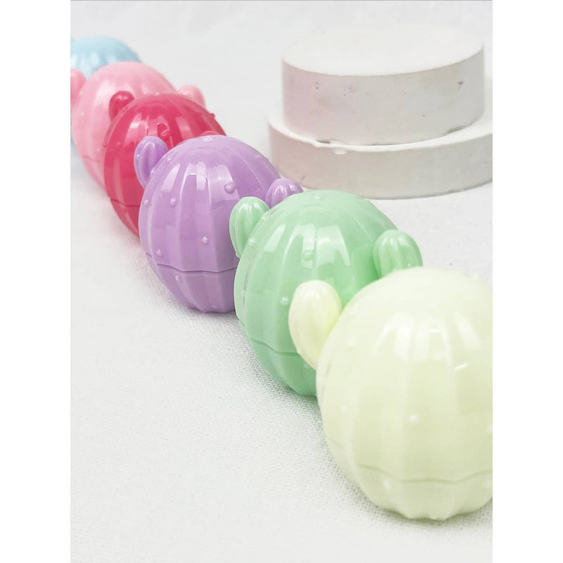 Cute Cactus Lip Balm: MIX COLOR / ONE(24)
