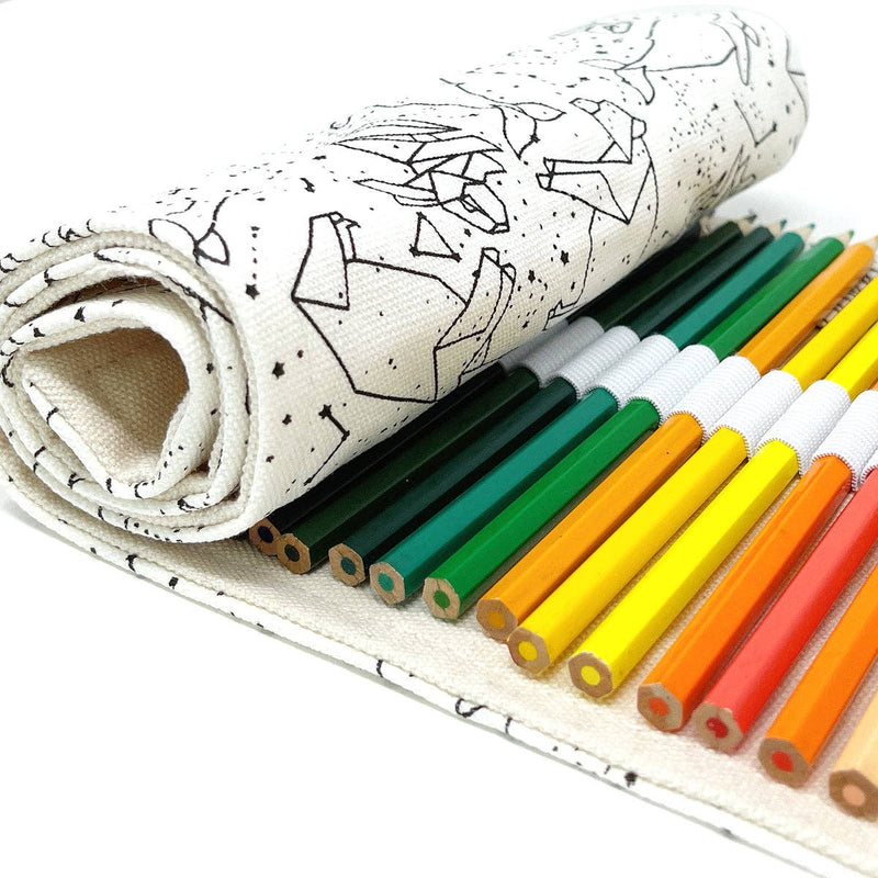 Wrapables Pencil Roll Organizer,  Wrap Pouch (72 slots): Green Scream