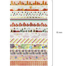 Wrapables Elegant Gold Foil Washi Tape Box Set for Arts & Crafts, Scrapbooking, Stationery, Diary (12 Rolls): Galaxy