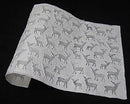Black Ink Embossed Deer - Natural White Paper Sheet 21" x 31"
