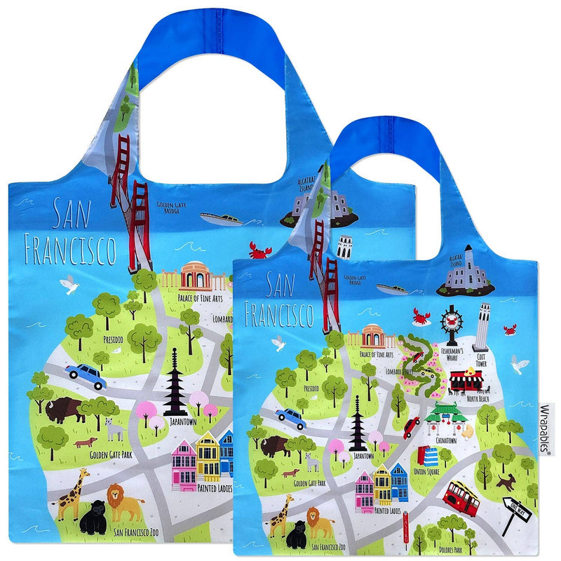 Wrapables Large & Small Allybag Reusable Grocery Bags, Set 2: (Set of 2), New York