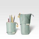 Luxe Standing Pencil Pouch - Metallic Seafoam Green