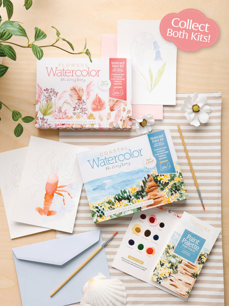 Watercolor the Easy Way Paint-Your-Own Cards - Coastal