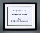 Certificate Frame complete with a Double  White Mat with Gre