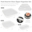 Wrapables Transparent Hard Shell Zipper Case, Clear Travel Storage Organizer for Toiletries, Makeup, and Cosmetics (Set of 3): (Set of 3) LMS