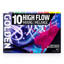 Golden High Flow Acrylic Mixing 10 Color 1oz Set