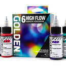 Golden High Flow Acrylic Airbrush 6 Color 1oz Set