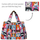 Wrapables Large & Small Foldable Tote Nylon Reusable Grocery Bags, Set of 2: Doggy Sushi
