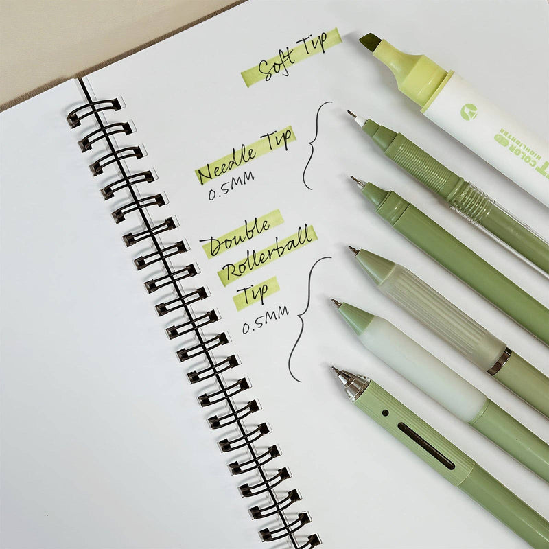 Wrapables 5 Gel Pens + 1 Highlighter Writing Set: Purple