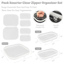 Wrapables Transparent Hard Shell Zipper Case, Clear Travel Storage Organizer for Toiletries, Makeup, and Cosmetics (Set of 3): (Set of 3) LMS