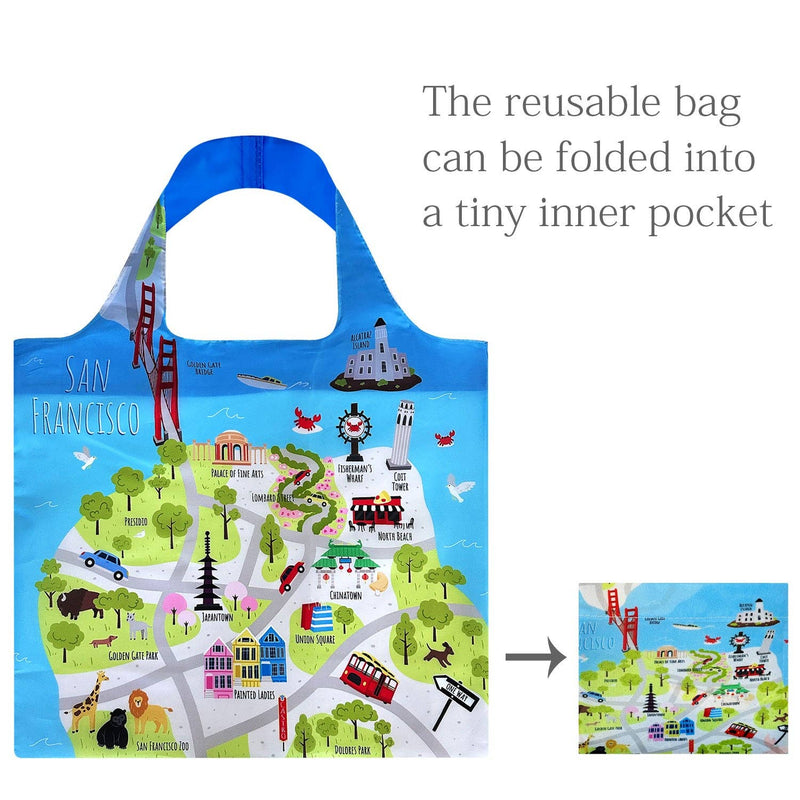 Wrapables Large & Small Allybag Reusable Grocery Bags, Set 2: (Set of 2), Koi Fish