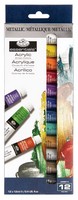 Royal Brush Essentials Metallic Acrylic 12ml 12pc