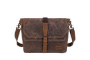 Eurosport Canvas and Leather Messenger Bag - Brown