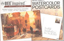 Bee Inspired  Watercolor Poster Cards (12 Pack), 4" x 6"