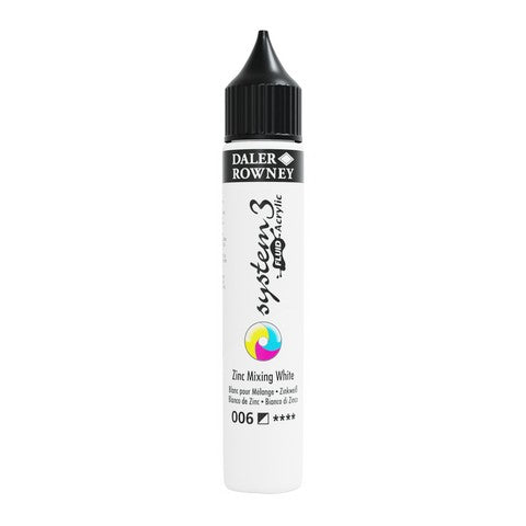 SYSTEM3 FLUID ACRYLIC 29.5ML ZINC MIX WHITE