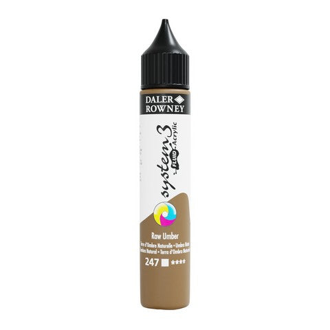 SYSTEM3 FLUID ACRYLIC 29.5ML RAW UMBER