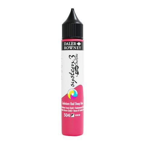 SYSTEM3 FLUID ACRYLIC 29.5ML CADMIUM RED DEEP HUE