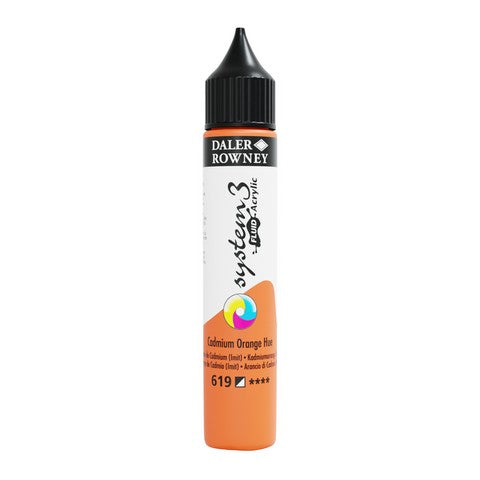 SYSTEM3 FLUID ACRYLIC 29.5ML CADMIUM ORANGE HUE