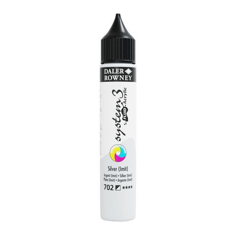 SYSTEM3 FLUID ACRYLIC 29.5ML SILVER IMIT