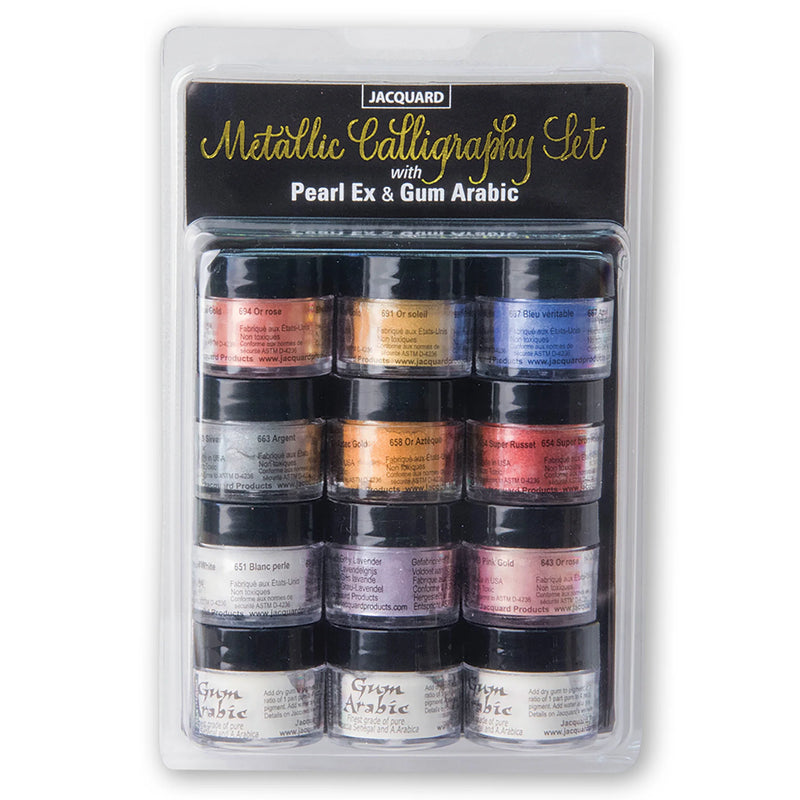 Jacquard Metallic Calligraphy Set with Pearl Ex and Gum Arabic