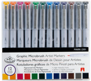 Royal & Langnickel - 12pc Graphic Microbrush Artist Markers