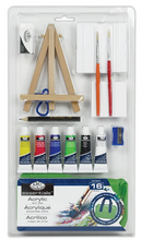 Mini Acrylic Painting 16pc Easel Art Set