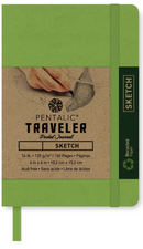 Pentalic Traveler Pocket Journal 6"x8" 160pg 74lbs Sketch Olive Green