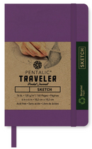 Pentalic Traveler Pocket Journal 6"x8" 160pg 74lbs Sketch Purple