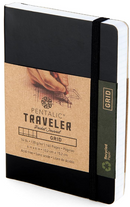 Pentalic Grid Traveler Pocket Journal 6"x4" 160pg 74lbs Sketch - Black