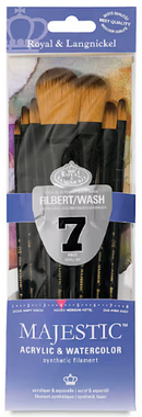 Majestic Royal & Langnickel Filbert and Oval Wash Artist Brush Set