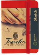 Pentalic Pocket Sketchbook Traveler Journal 3"x 4" , 160 Pages