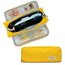 Wrapables Large Capacity Pencil Case, 3 Compartment Pouch: Yellow