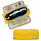 Wrapables Large Capacity Pencil Case, 3 Compartment Pouch: Yellow