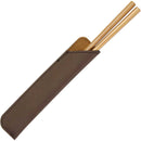 Faux Leather Chopstick Sleeve Brown