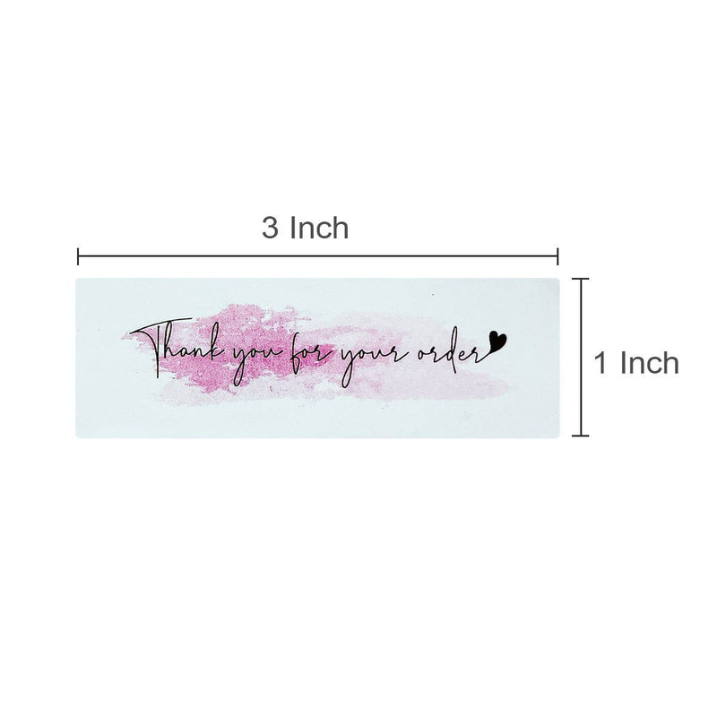 Wrapables 3" x 1" Small Business Thank You Stickers Roll: Blush (120 stickers)