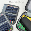 Wrapables Large Capacity 72 Slot Pencil Case for Colored Pencils, Stationery Pouch: Blue