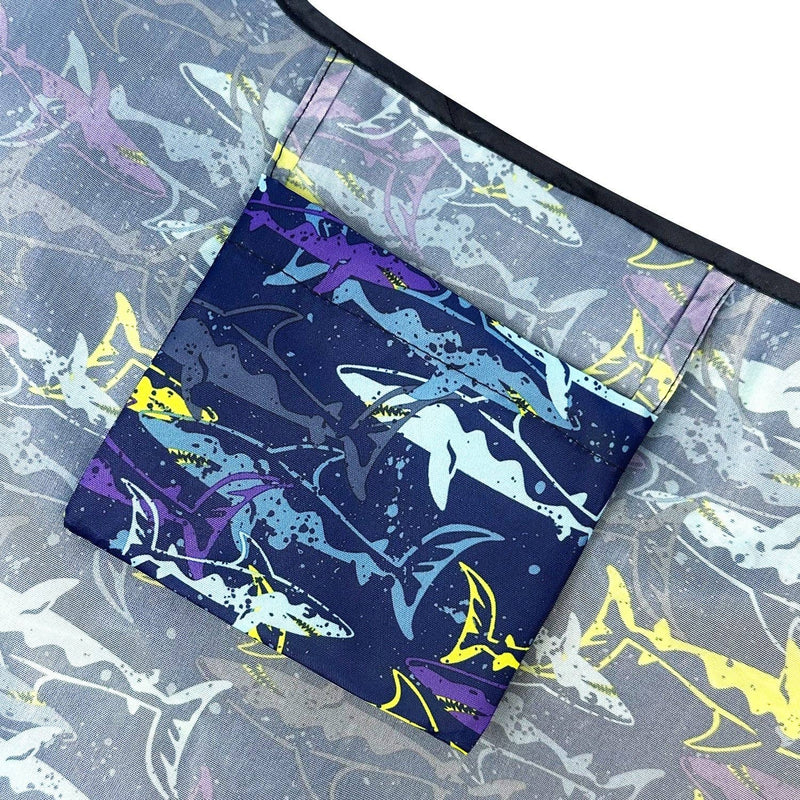 Wrapables Large & Small Foldable Tote Nylon Reusable Grocery Bags, Set of 2: Doggy Sushi