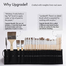 ARTIFY 30-Piece Expert Paint Brush Set, Upgraded Version, Complete Range of Sizes with Canvas Roll and Palette Knife for Acrylic, Oil, Watercolor, and Gouache