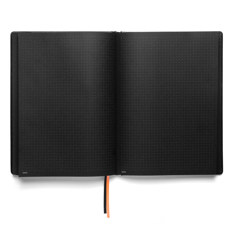 Pitch Black Dotted Journal | All Black Paper Notebook: A5